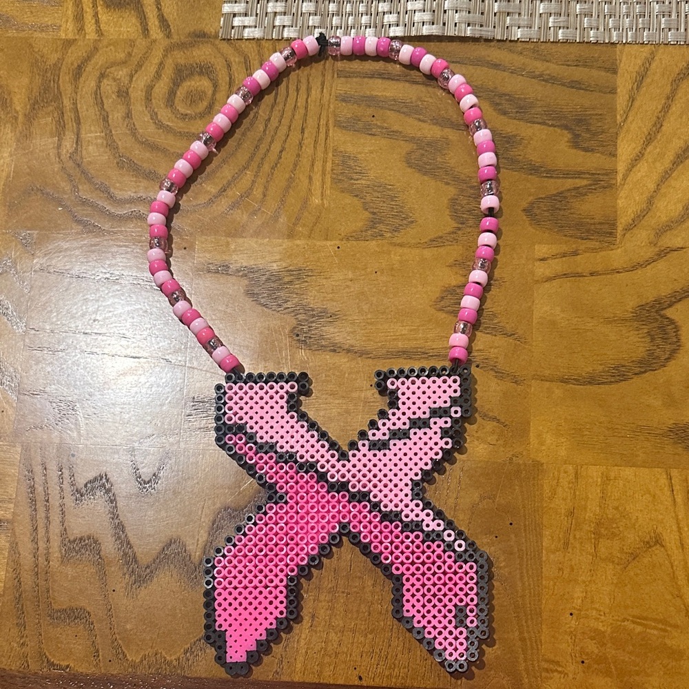 Excision X Beaded Kandi Pink Necklace